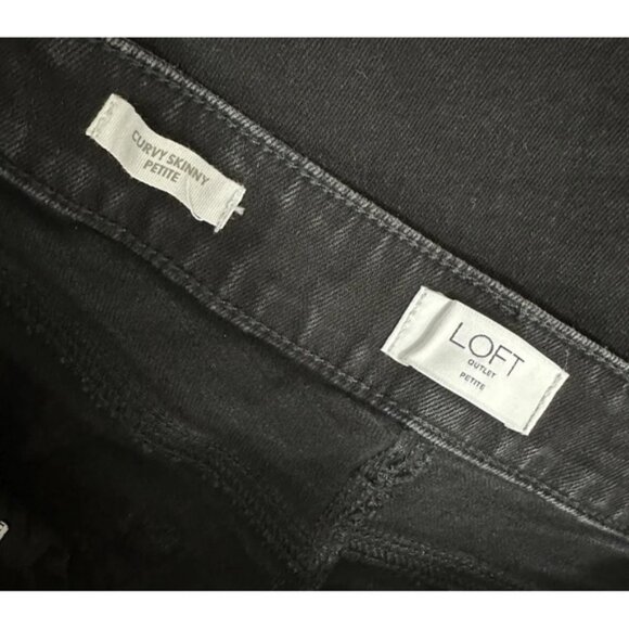 LOFT Outlet Curvy Skinny Jeans Black Mid Rise Charcoal Wash - Picture 7 of 9